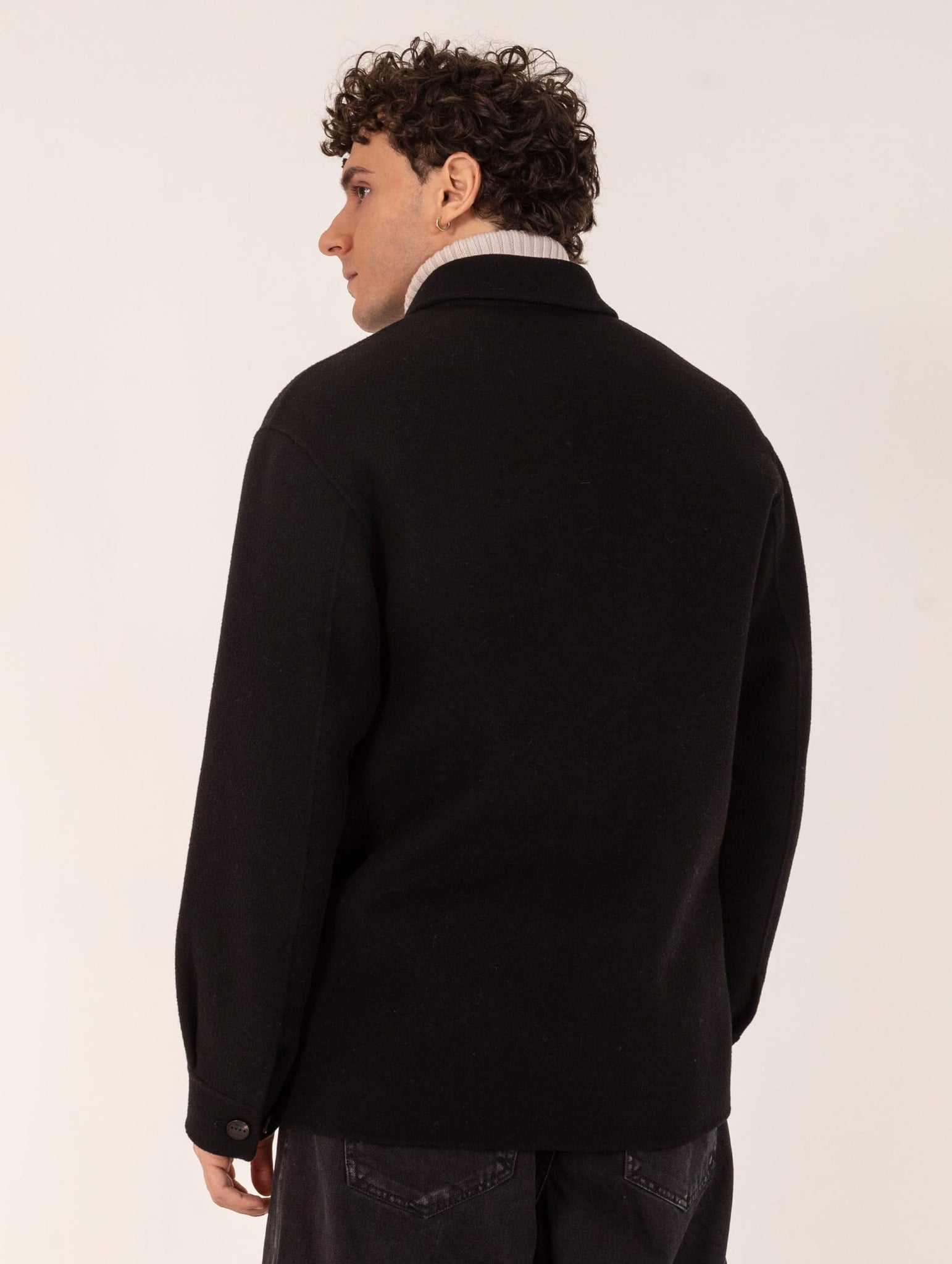 Cappotto Hevo in Lana Nero