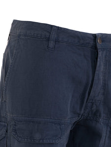 Pantalone Cargo Jeckerson in Cotone e Lino Navy