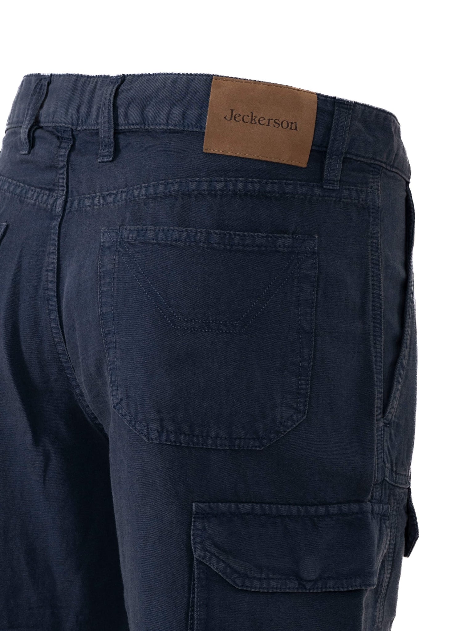 Pantalone Cargo Jeckerson in Cotone e Lino Navy