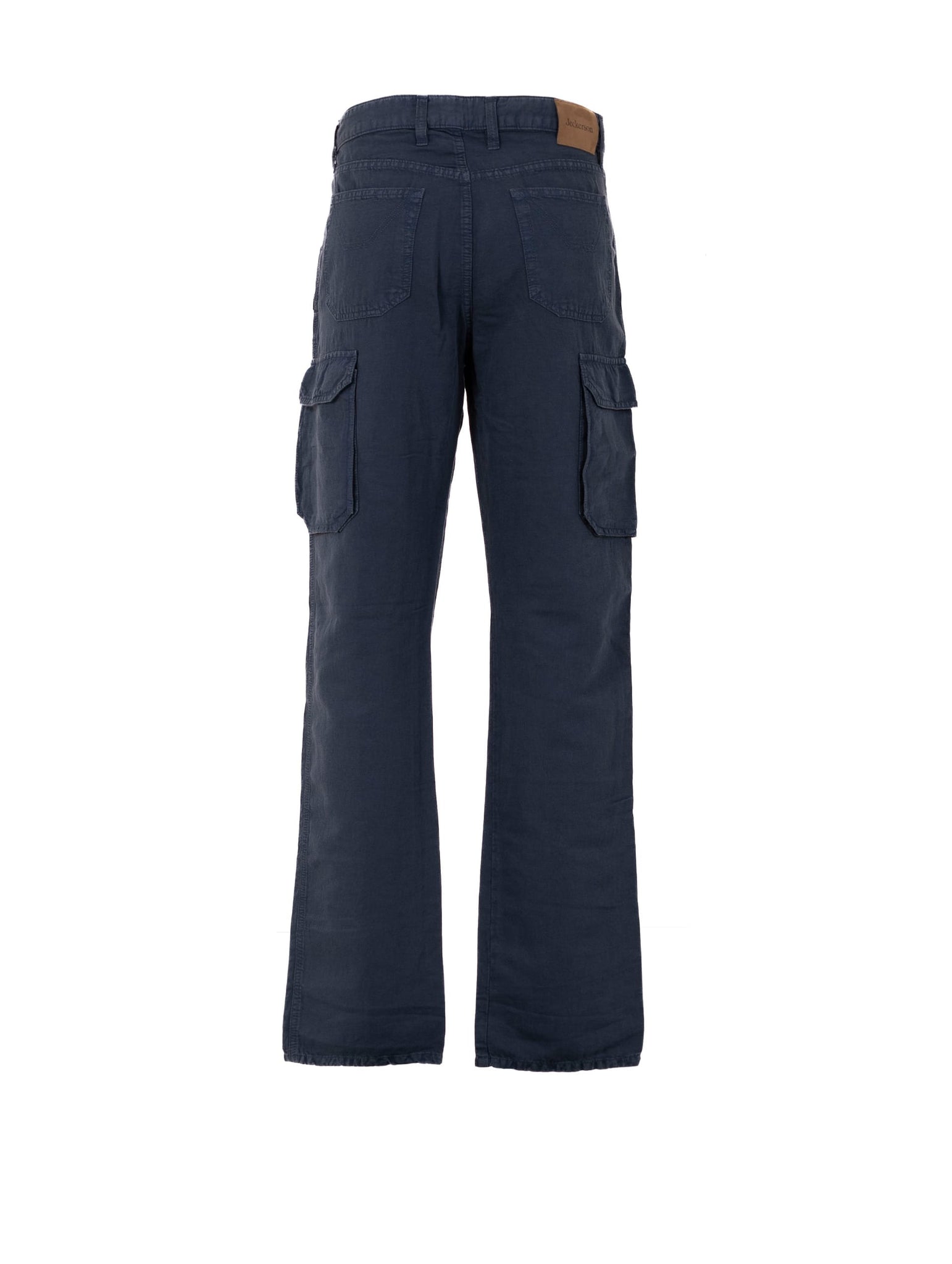 Pantalone Cargo Jeckerson in Cotone e Lino Navy