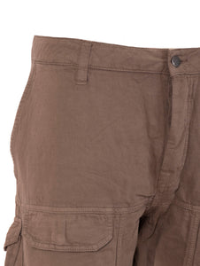 Pantalone Cargo Jeckerson in Cotone e Lino Fango