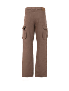 Pantalone Cargo Jeckerson in Cotone e Lino Fango