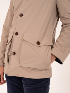 Parka Reversibile Kired in Cashmere e Tessuto Tecnico Blu