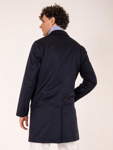 Cappotto Reversibile Kired in Cashmere e Tessuto Tecnico Blu