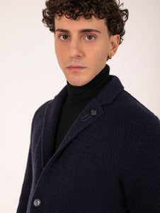 Giacca Lardini in Maglia di Puro Cashmere Blu