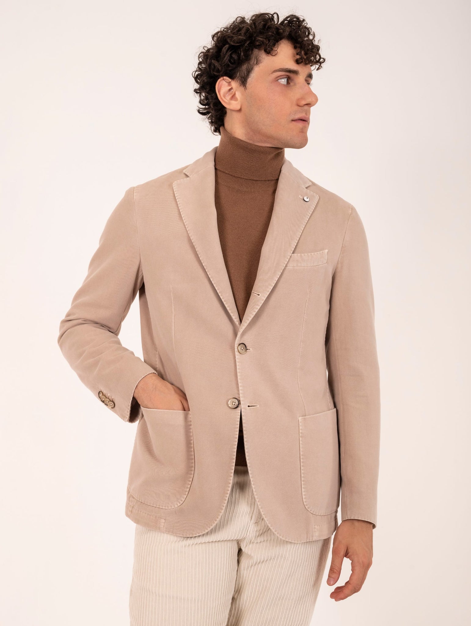 Giacca L.B.M. 1911 in Cotone e Cashmere Beige