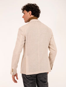 Giacca Doppiopetto L.B.M. 1911 Punto Misto Cashmere Avorio