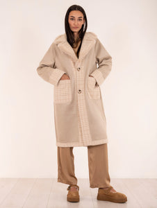 Cappotto Eco Pelliccia Leon e Loulou Beige