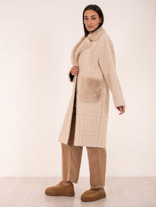 Cappotto Eco Pelliccia Leon e Loulou Beige