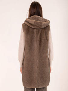 Gilet Eco Pelliccia Leon e Loulou Moka