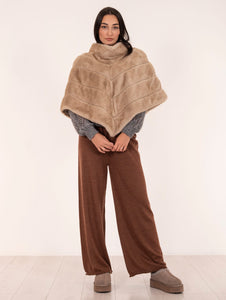 Poncho Eco Pelliccia Leon e Loulou Beige