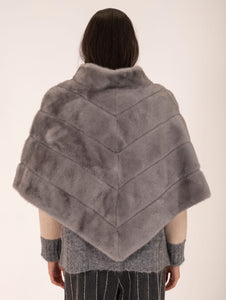 Poncho Eco Pelliccia Leon e Loulou Grigio