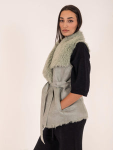 Eco Gilet Reversibile Leon e Loulou Salvia e Verde