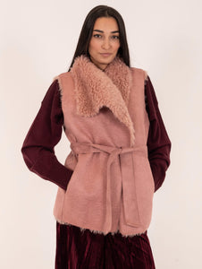 Eco Gilet Reversibile Leon e Loulou Quarzo e Rosa