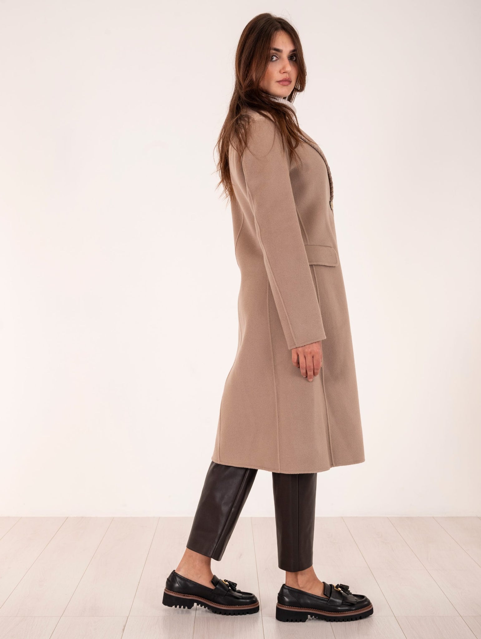 Cappotto Maliparmi in Pura Lana Beige