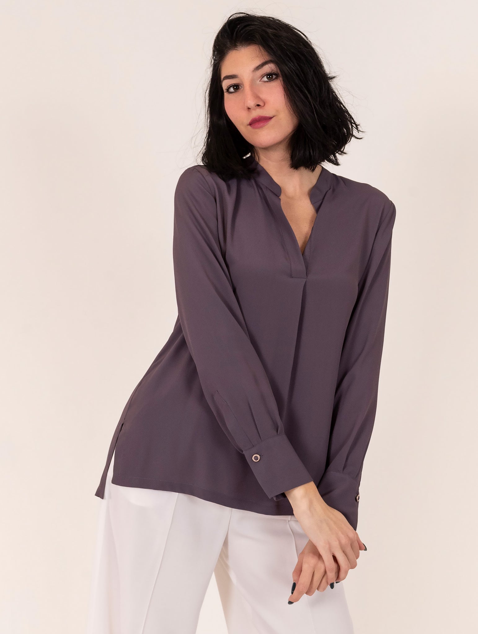 Blusa Maliparmi in Crepe di Seta Ametista