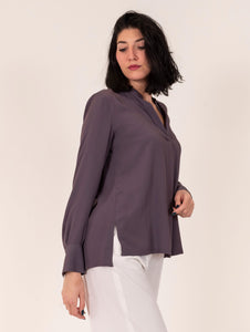 Blusa Maliparmi in Crepe di Seta Ametista