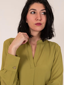 Blusa Maliparmi in Crepe di Seta Pistacchio