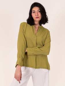 Blusa Maliparmi in Crepe di Seta Pistacchio