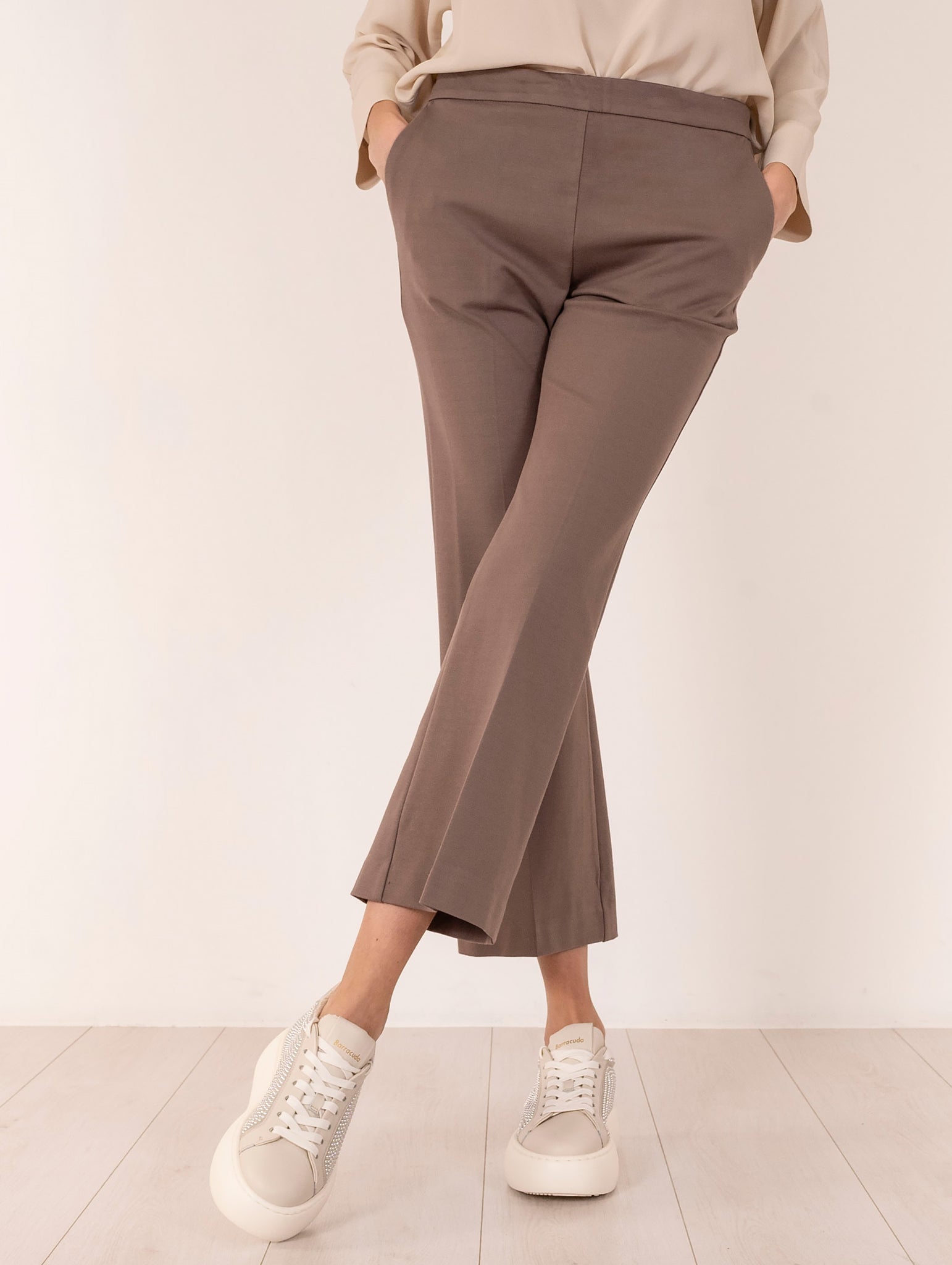 Pantalone Comfy Maliparmi in Jersey Tortora