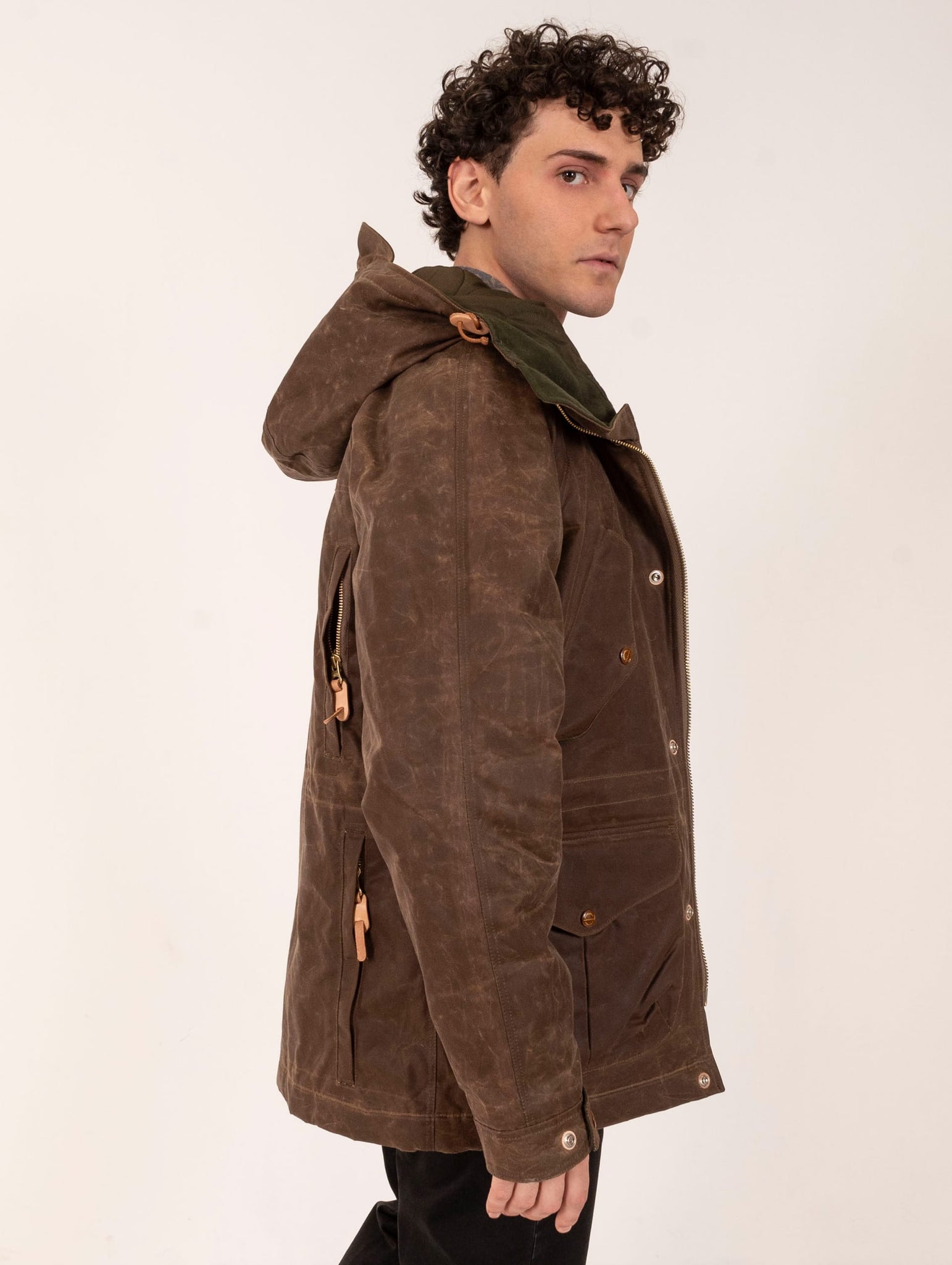 Parka Manifattura Ceccarelli Fisherman in Cotone Idrorepellente Marrone