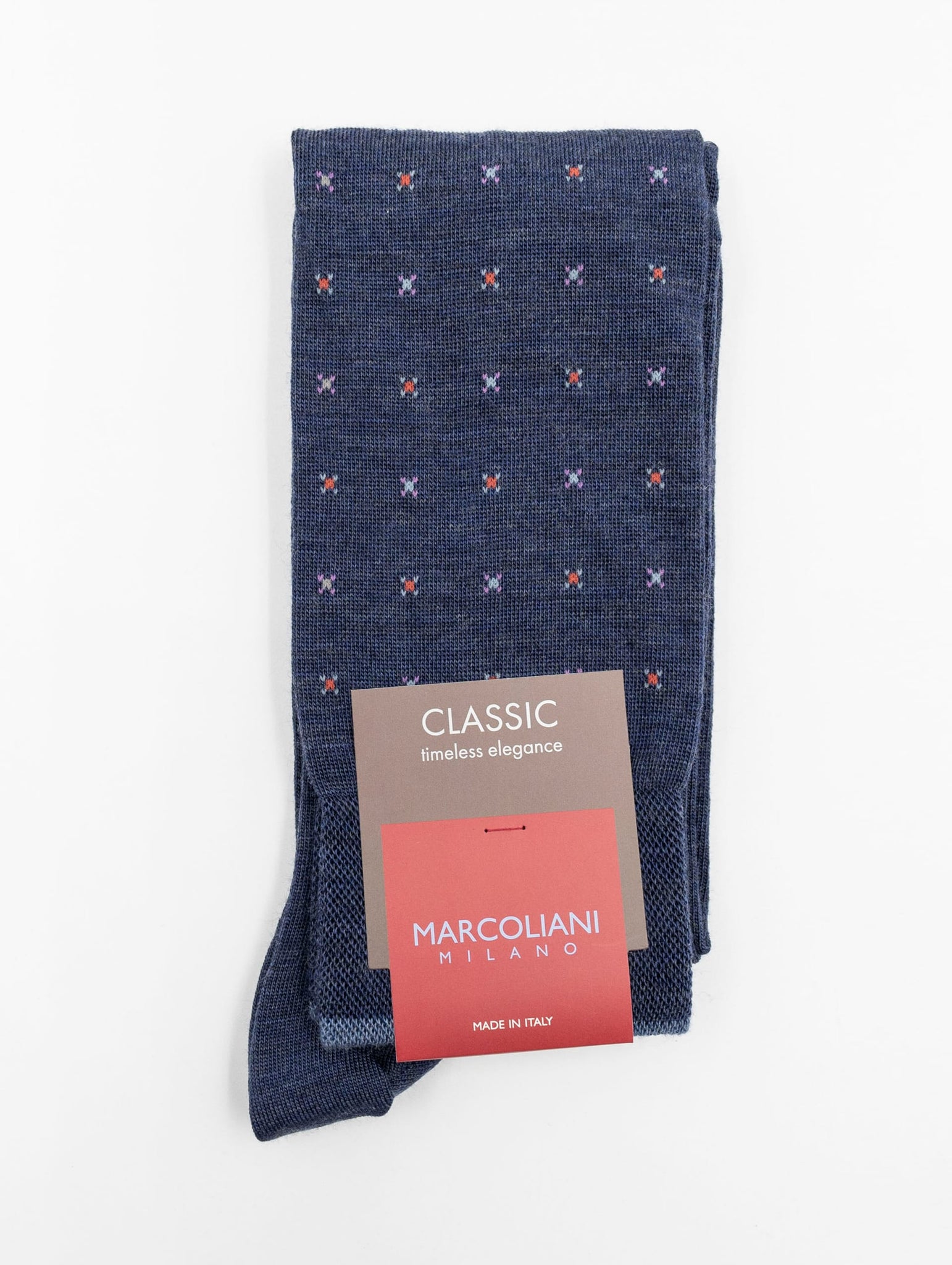 Calzini Marcoliani Milano Classic in Lana Vergine Blu Notte