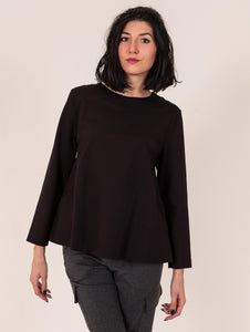 Blusa Trapezio Meimeij in Viscosa Nera