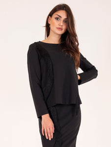 Blusa con Frange Meimeij Nera