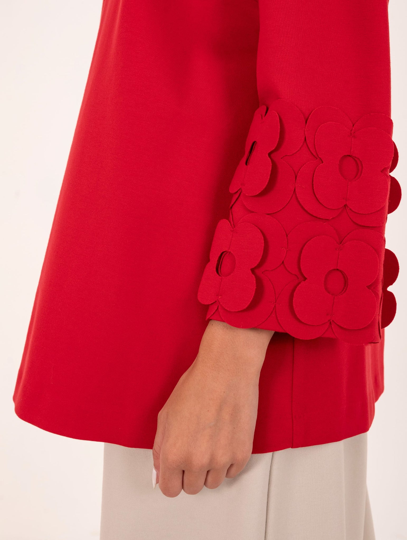 Blusa con Fiori Meimeij in Viscosa Rosso