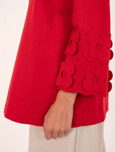 Blusa con Fiori Meimeij in Viscosa Rosso