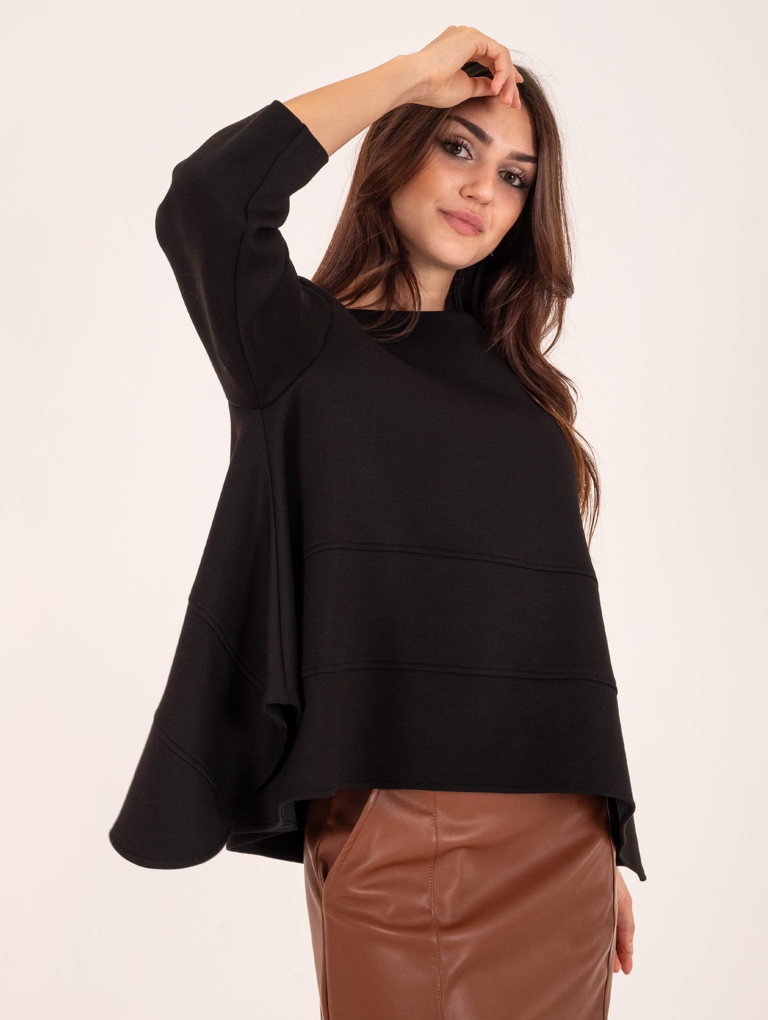 Blusa Asimmetrica Meimeij Nero