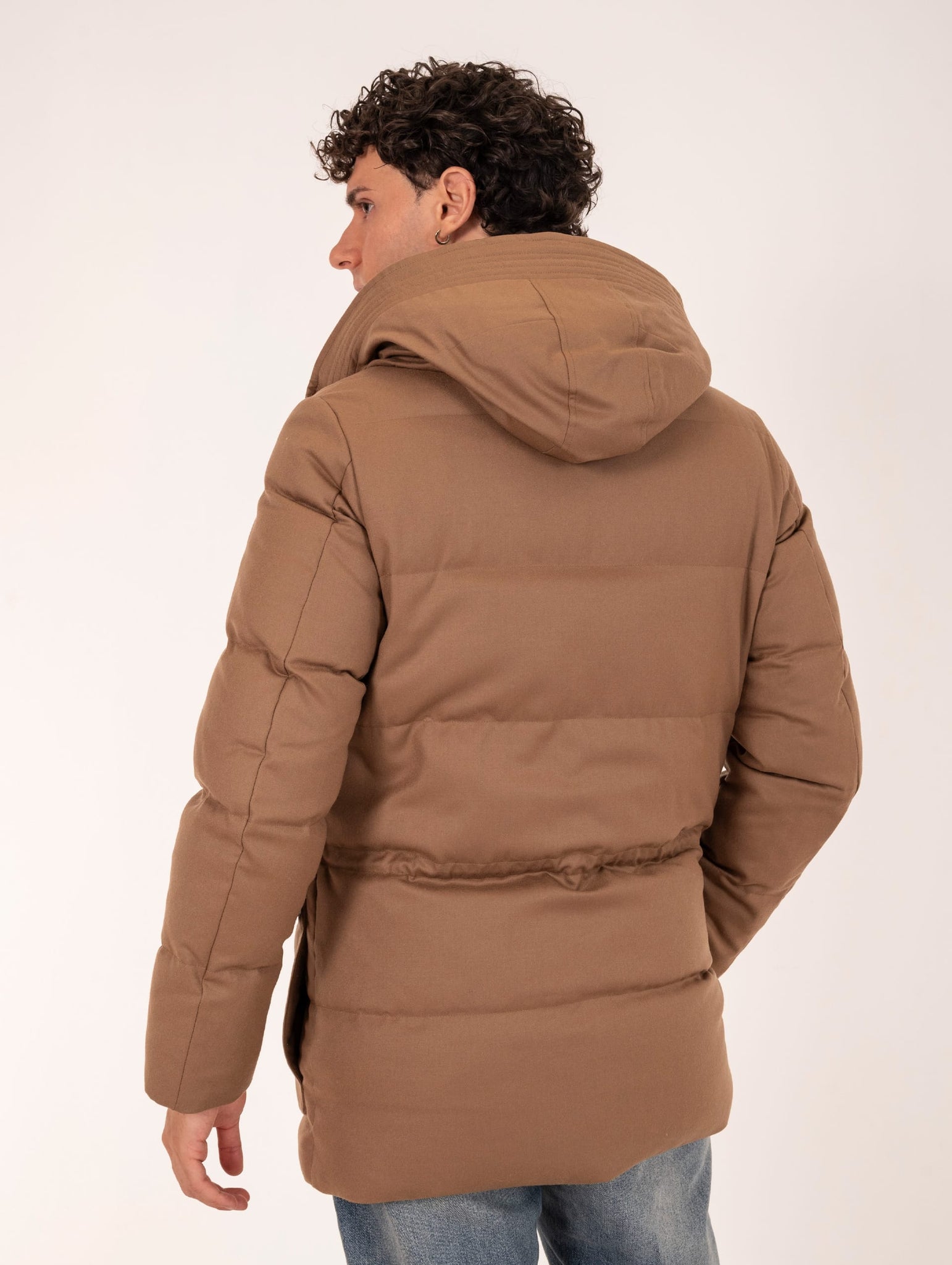 Parka Montecore in Lana Vergine Vitale Barberis Caramello