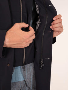 Cappotto Montecore in Tessuto Tecnico con Pettorina Blu