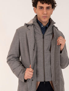 Cappotto Montecore in Lana Vergine Loro Piana Grigio