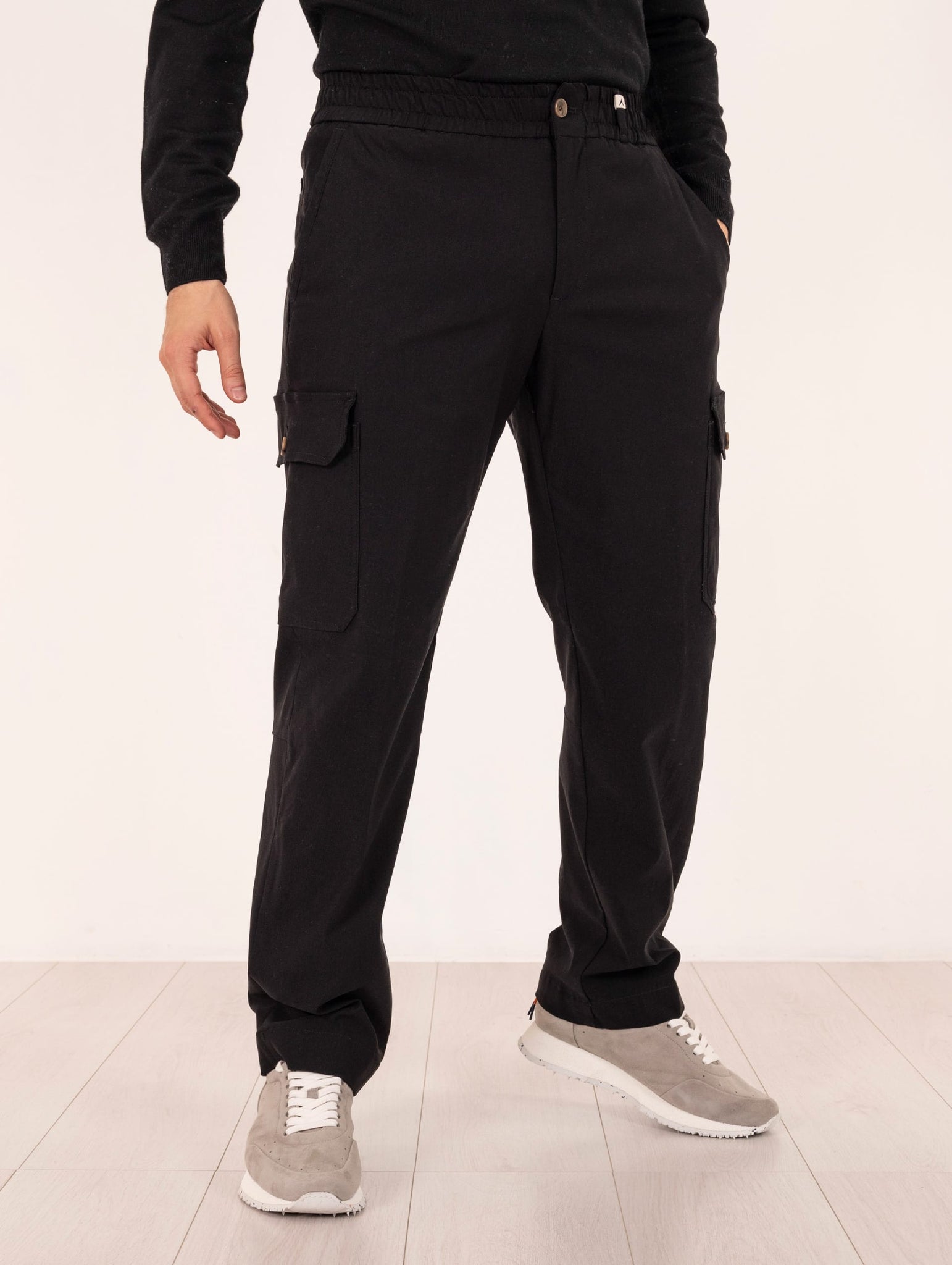 Pantalone Myths in Viscosa Storm Fleece Nero