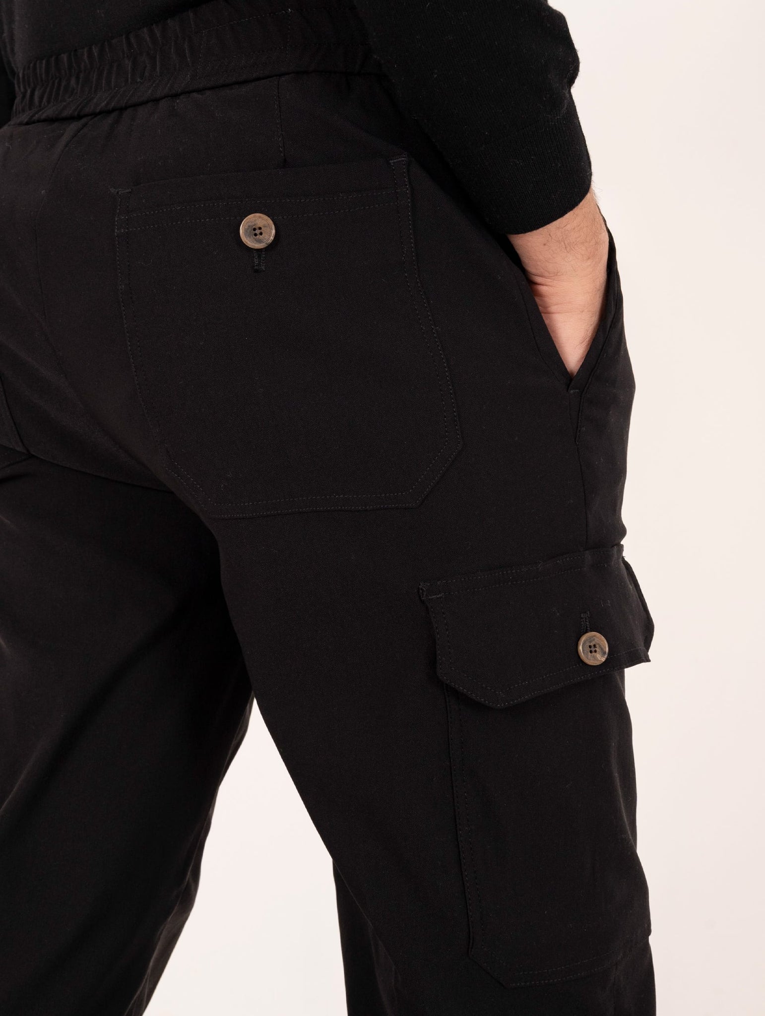 Pantalone Myths in Viscosa Storm Fleece Nero