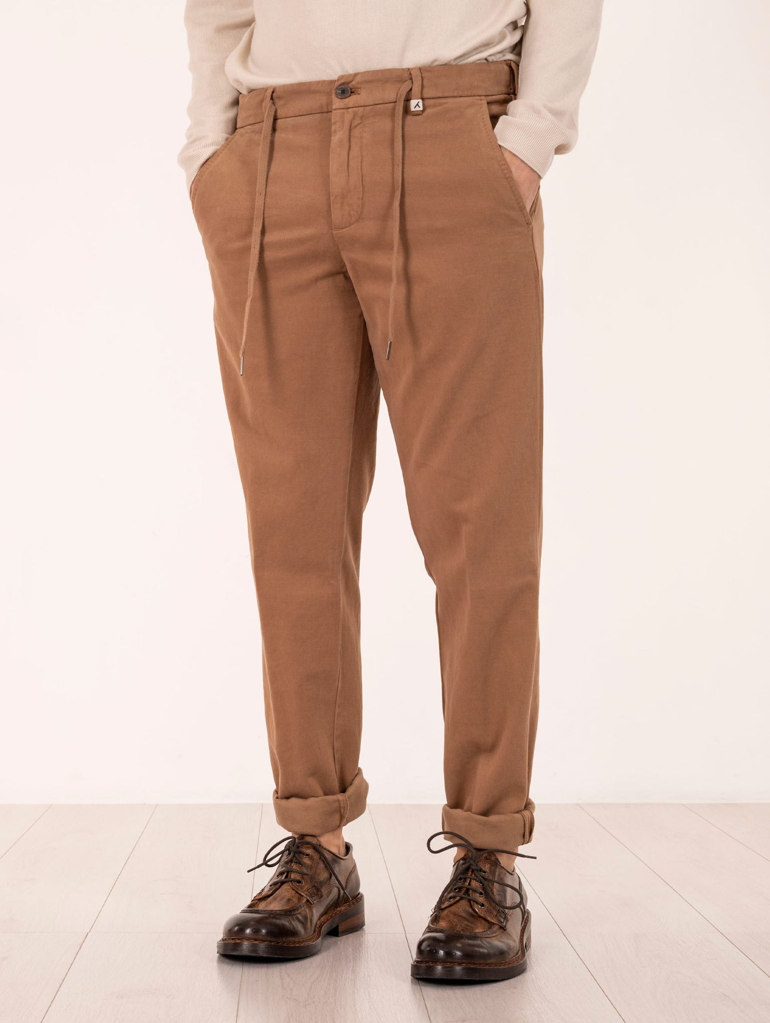 Pantalone Myths in Cotone e Cashmere Cammello