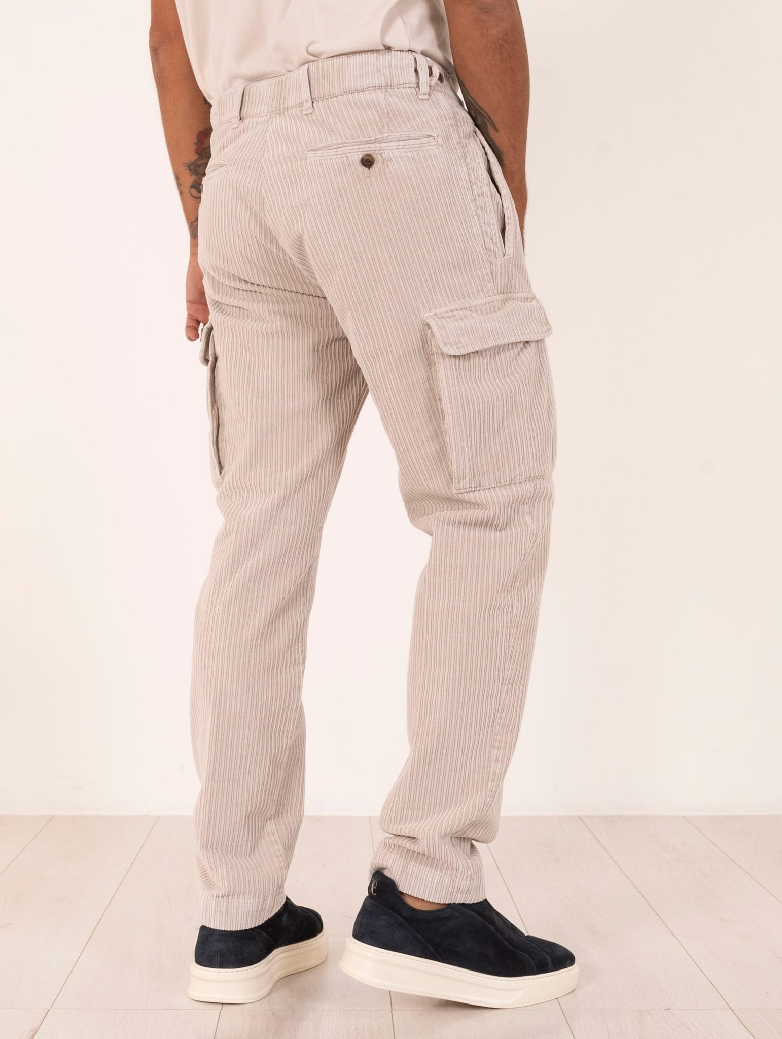 Pantalone Cargo Myths in Velluto a Coste Mastice