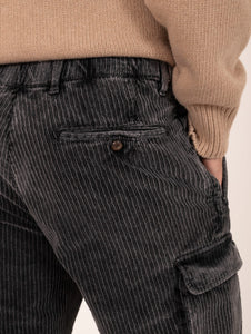 Pantalone Cargo Myths in Velluto a Coste Antracite