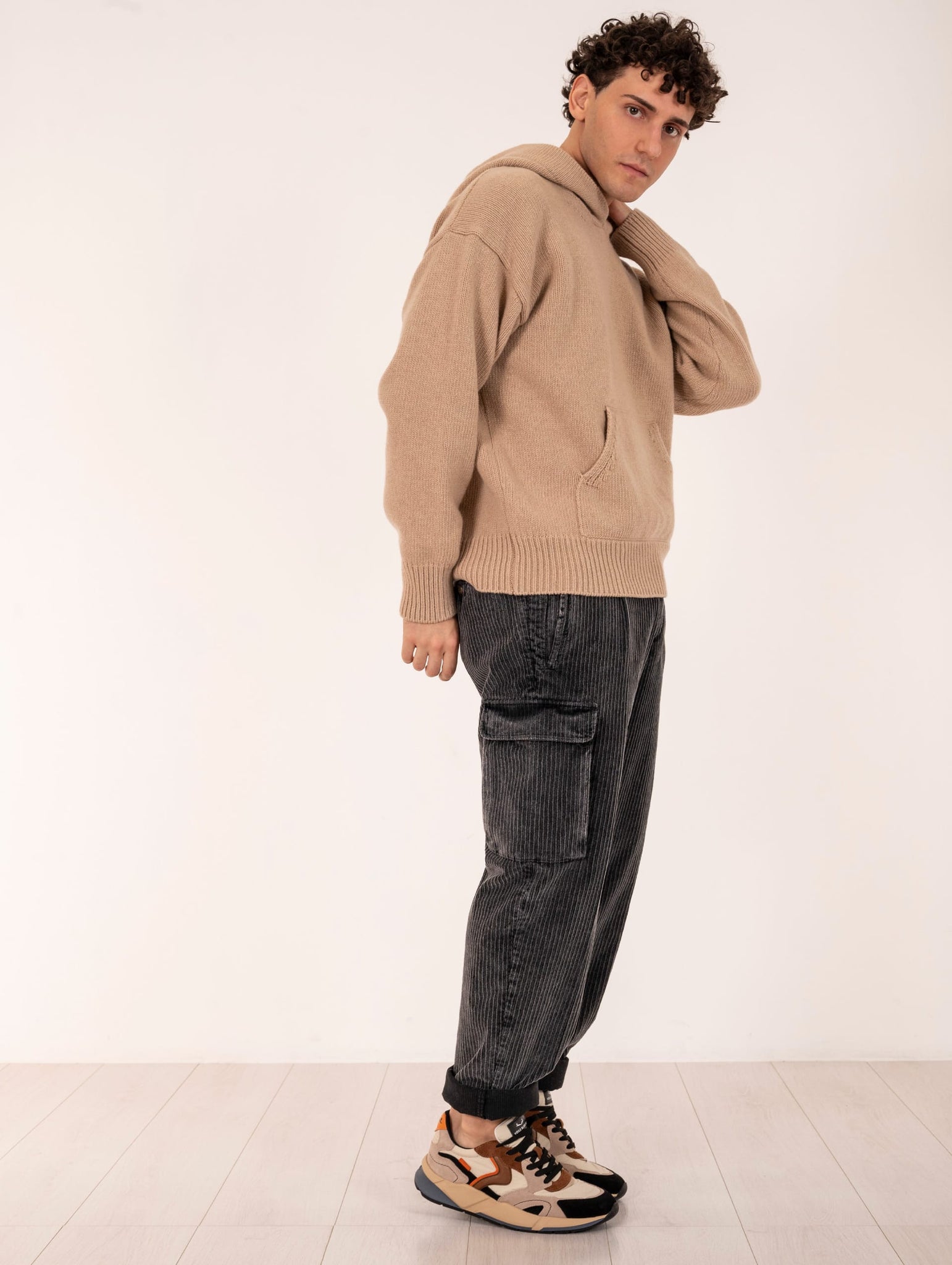 Pantalone Cargo Myths in Velluto a Coste Antracite