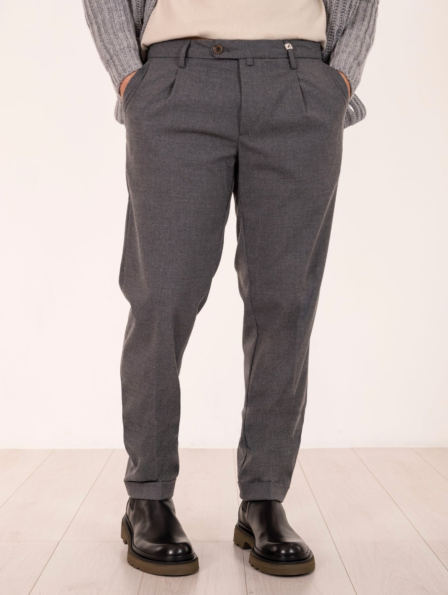 Pantalone Chino Myths in Viscosa Grigio