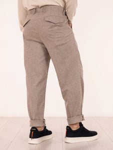 Pantalone Myths in Lana e Cashmere Sabbia Melange