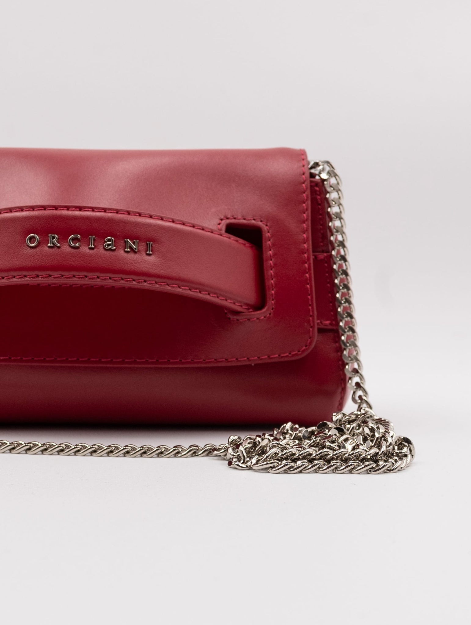 Clutch Gossip Vanity Orciani in Pelle Rosso