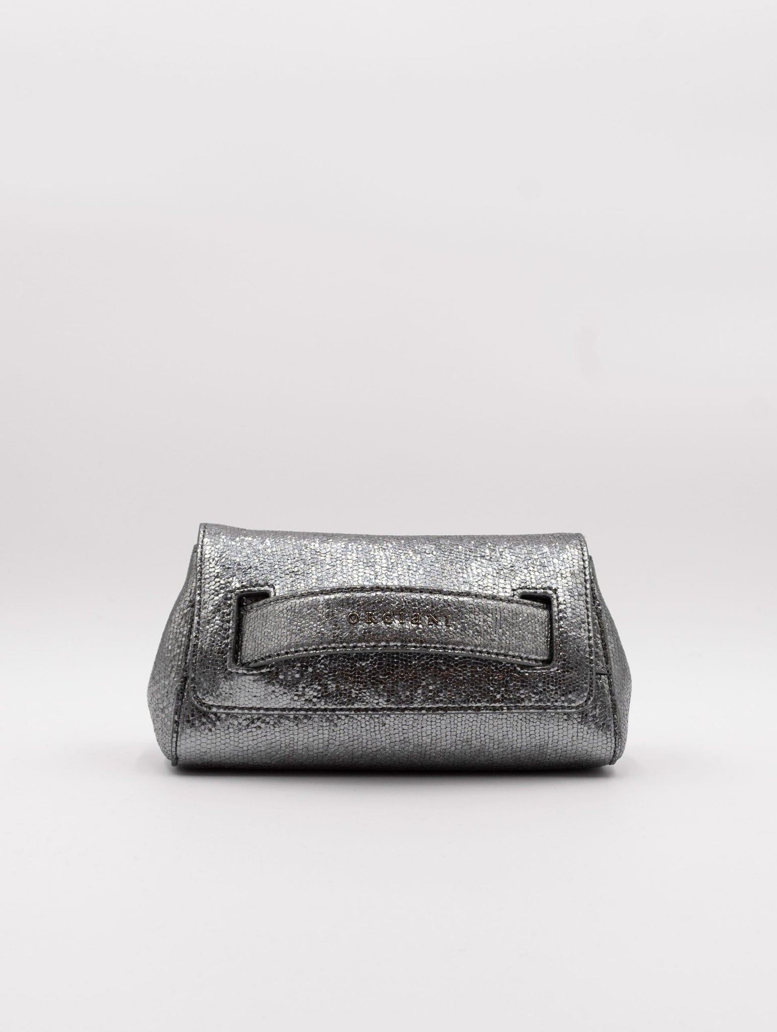 Clutch Gossip Light Orciani in Nappa Argento