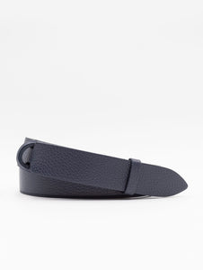 Cintura Orciani Nobuckle in Pelle Martellata Navy