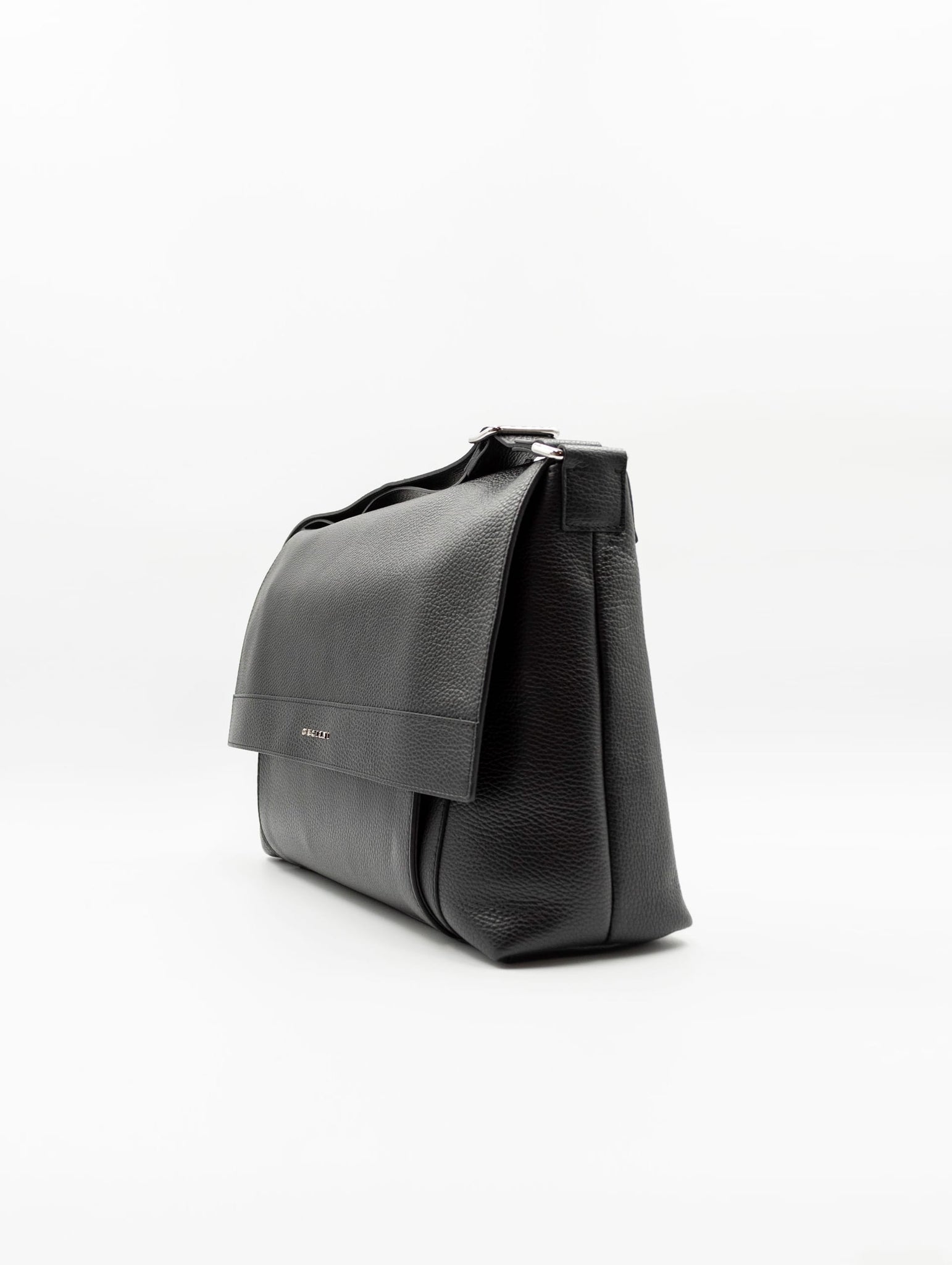 Borsa Messenger Orciani in Pelle Martellata Nero