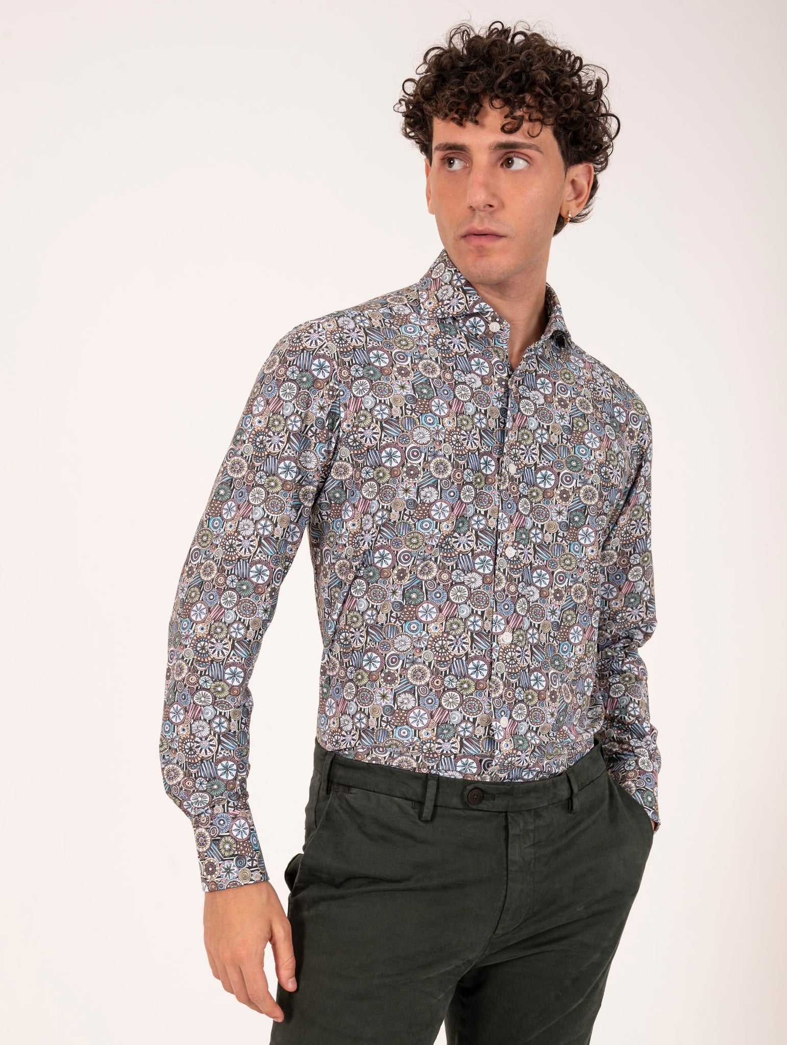 Tecno Camicia Orian Antibatterica Fantasia Multicolor