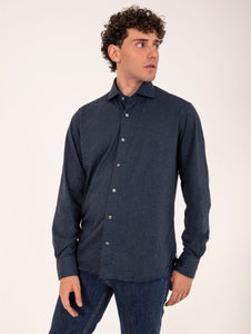 Camicia Orian in Jersey e Cashmere Blu