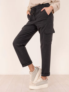 Pantalone Cargo Peserico in Cotone, Lana e Cashmere Antracite