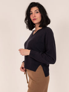 Maglia Peserico in Lana, Seta e Cashmere Navy